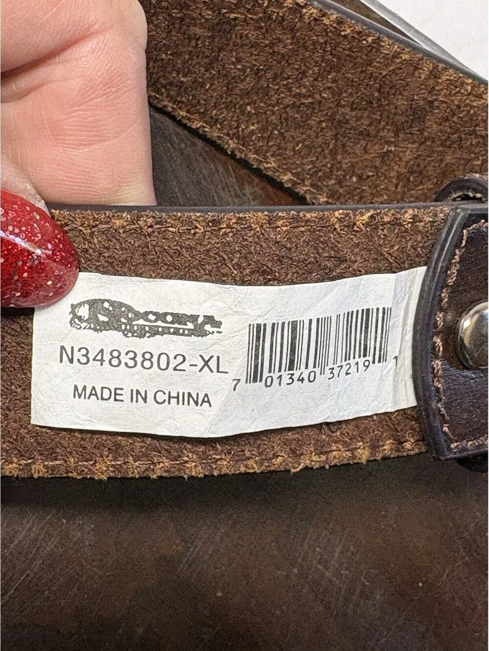 Nocona Women's Leather Belt Size XL Brown Tooled Floral And Cross Western